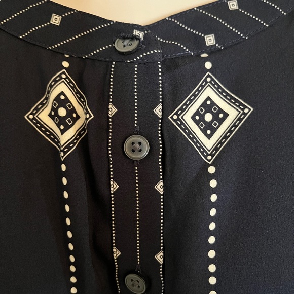 Ann Taylor Loft Belted Navy Geometric and Floral Dress NWT - Picture 7 of 16